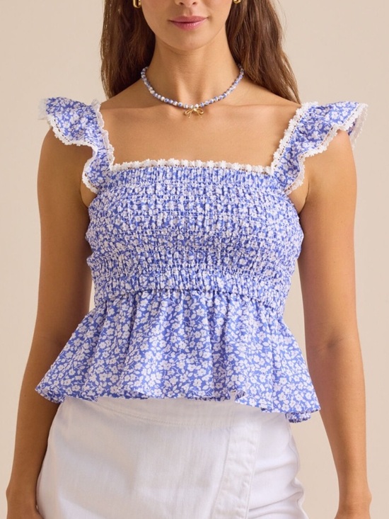 Altar'd State Tops - Altar’d State Floral Print Smocked Top Size M